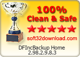 DFIncBackup Home 2.98.2.9.8.3 Clean & Safe award